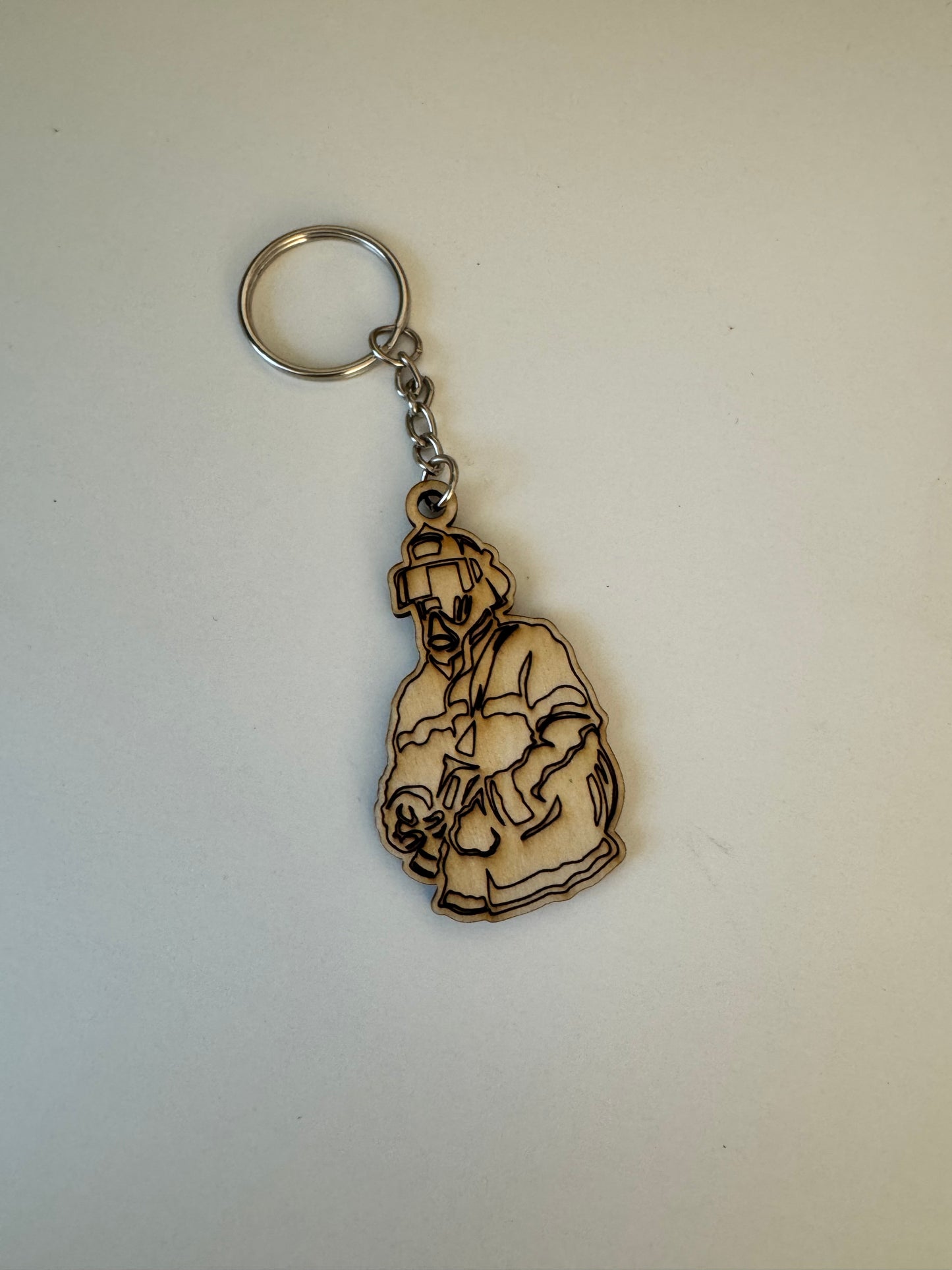 Porte-clés en Contreplaqué – Naturel, Léger collection pompiers