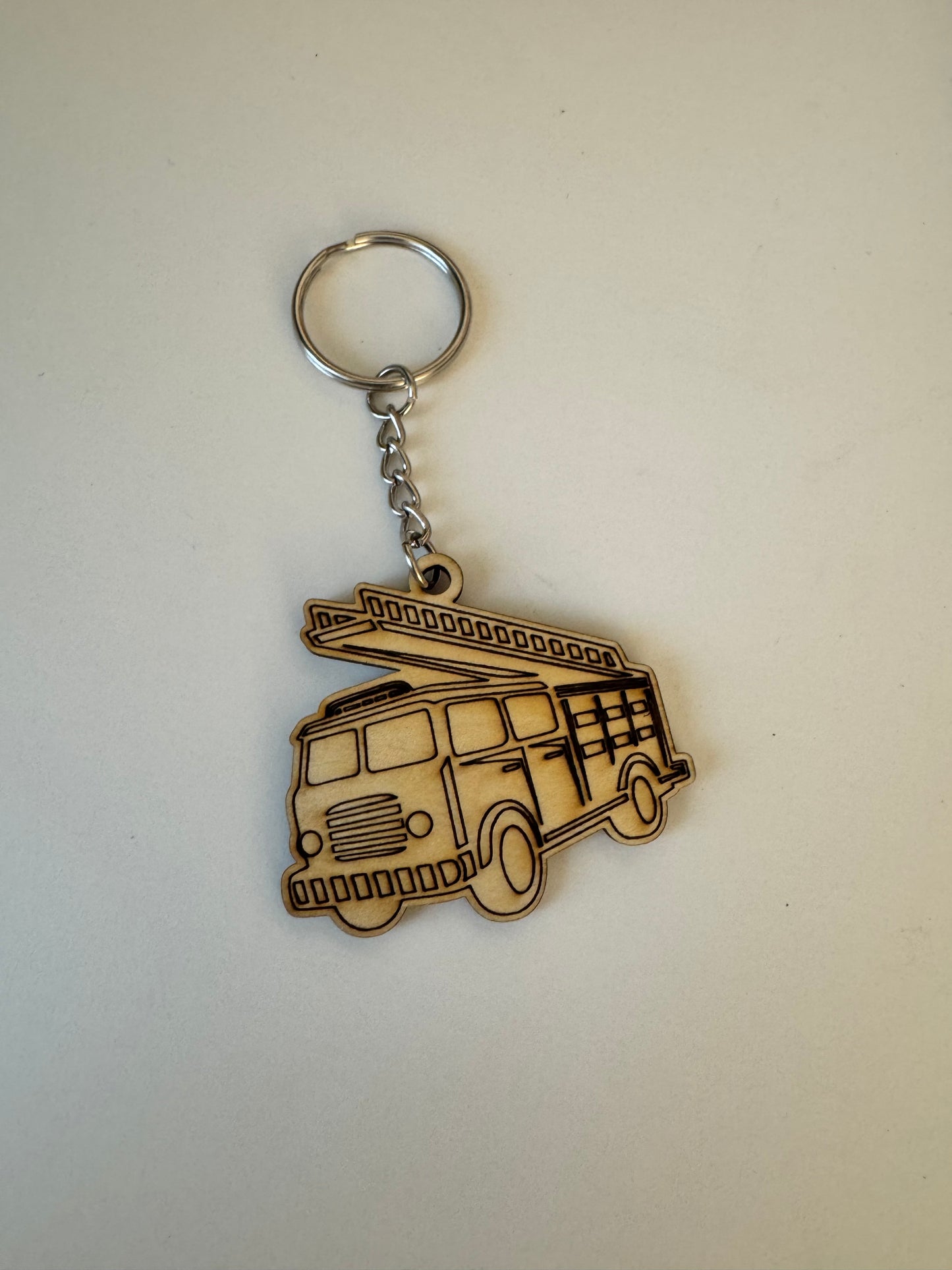 Porte-clés en Contreplaqué – Naturel, Léger collection pompiers