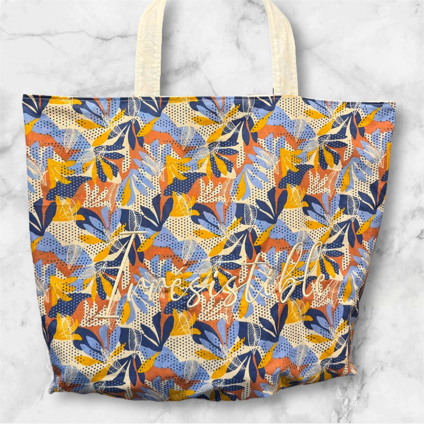 Cabas en coton brodé Irrésistible