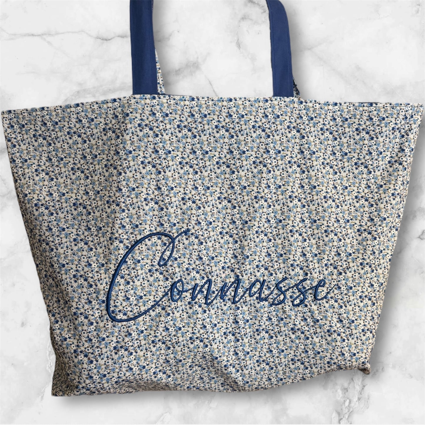 Cabas en coton brodé