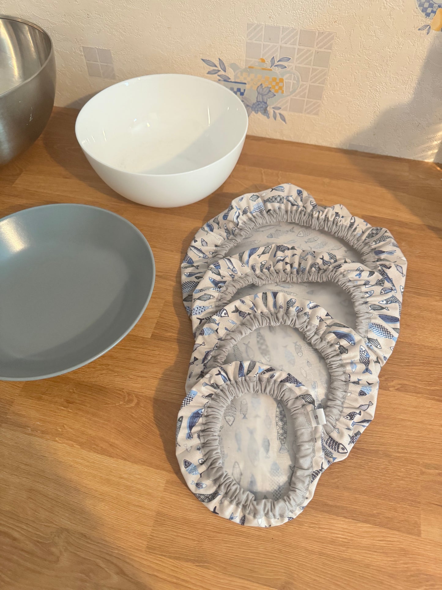 Lot de 4 Couvre-plats réutilisable – Alternative écologique au film plastique sardines