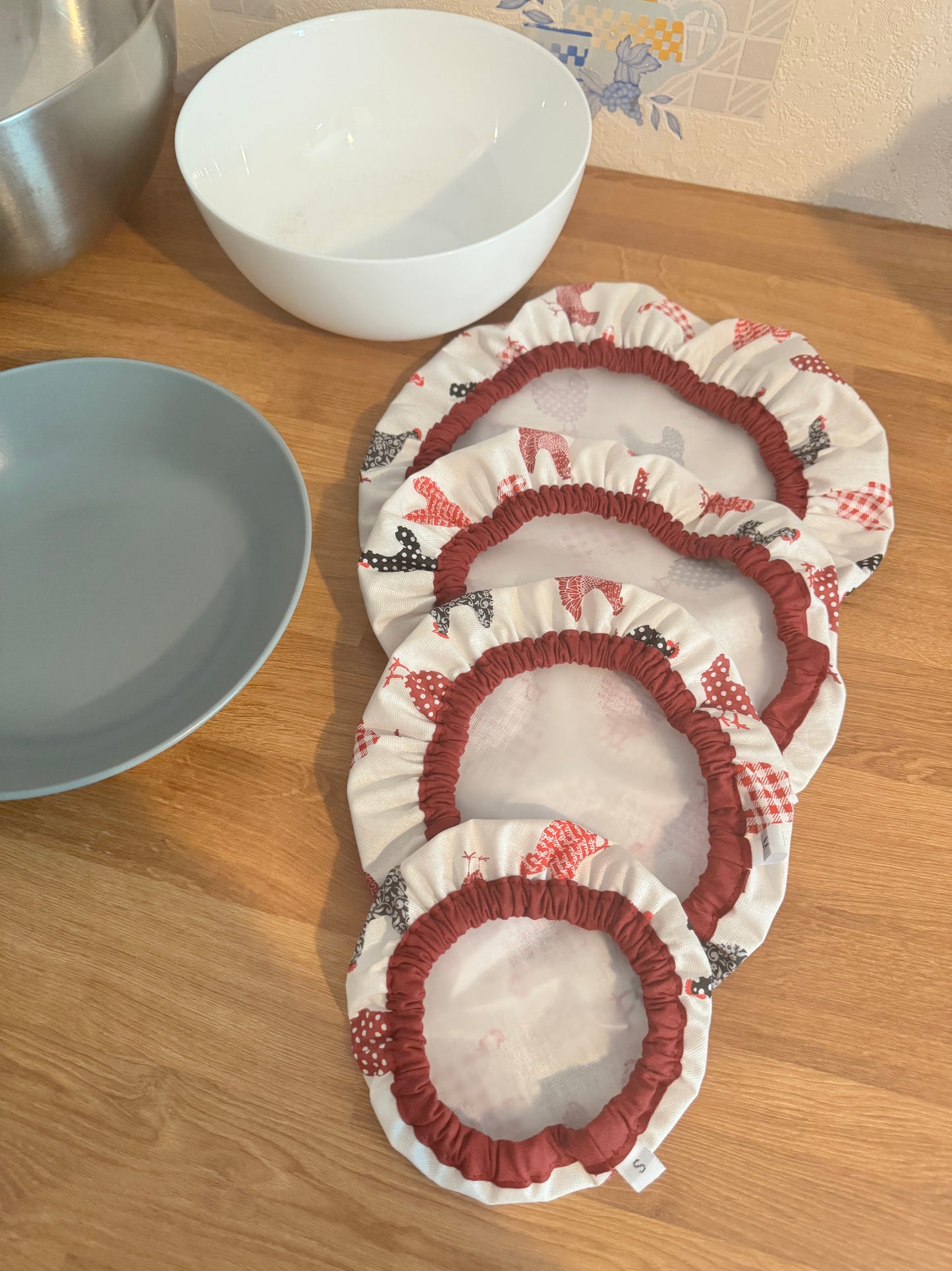Lot de 4 Couvre-plats réutilisable – Alternative écologique au film plastique cocottes
