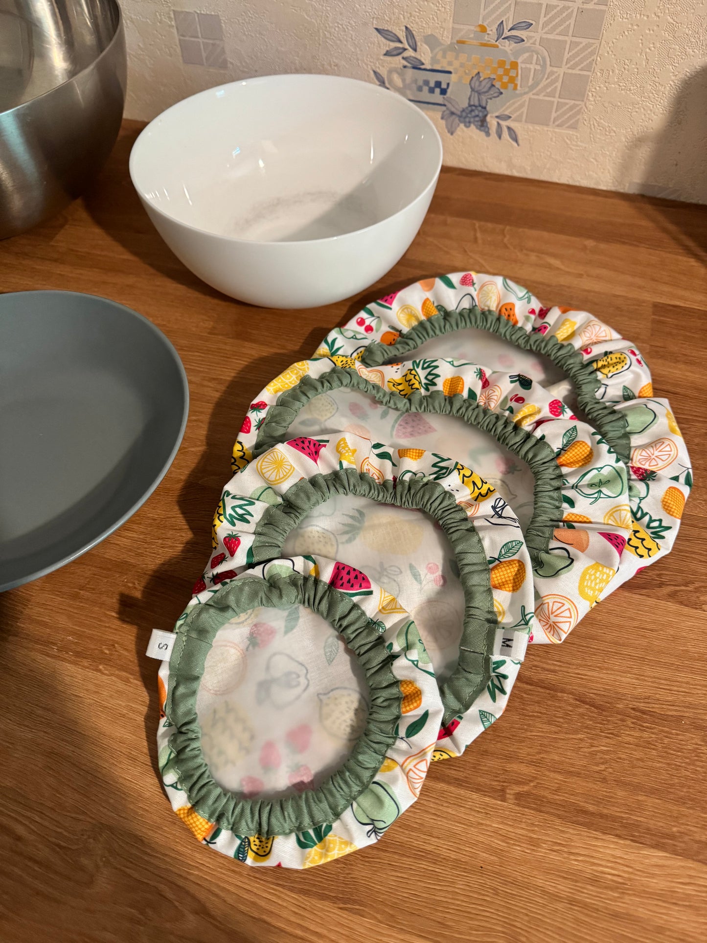 Lot de 4 Couvre-plats réutilisable – Alternative écologique au film plastique fruits