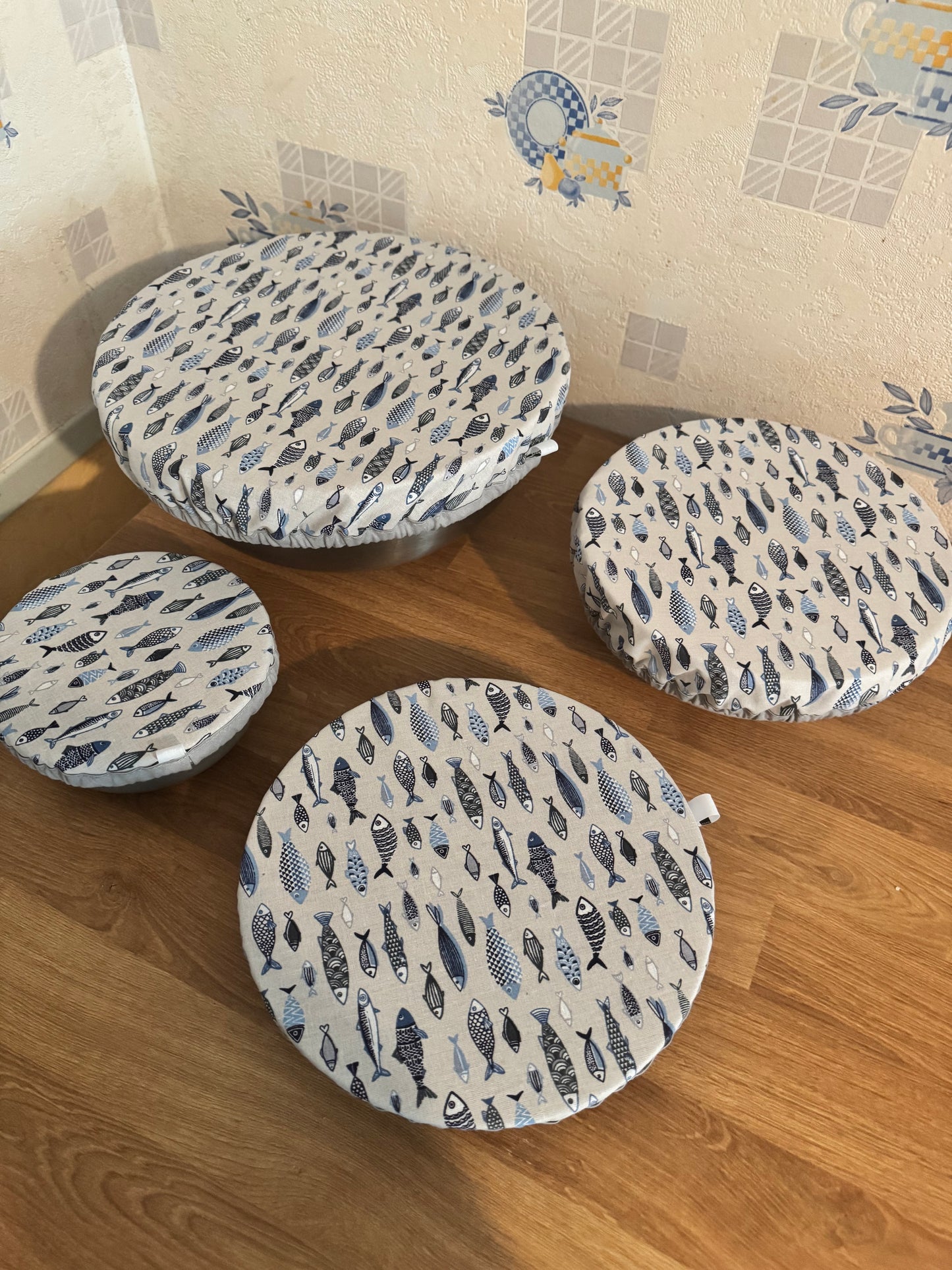 Lot de 4 Couvre-plats réutilisable – Alternative écologique au film plastique sardines