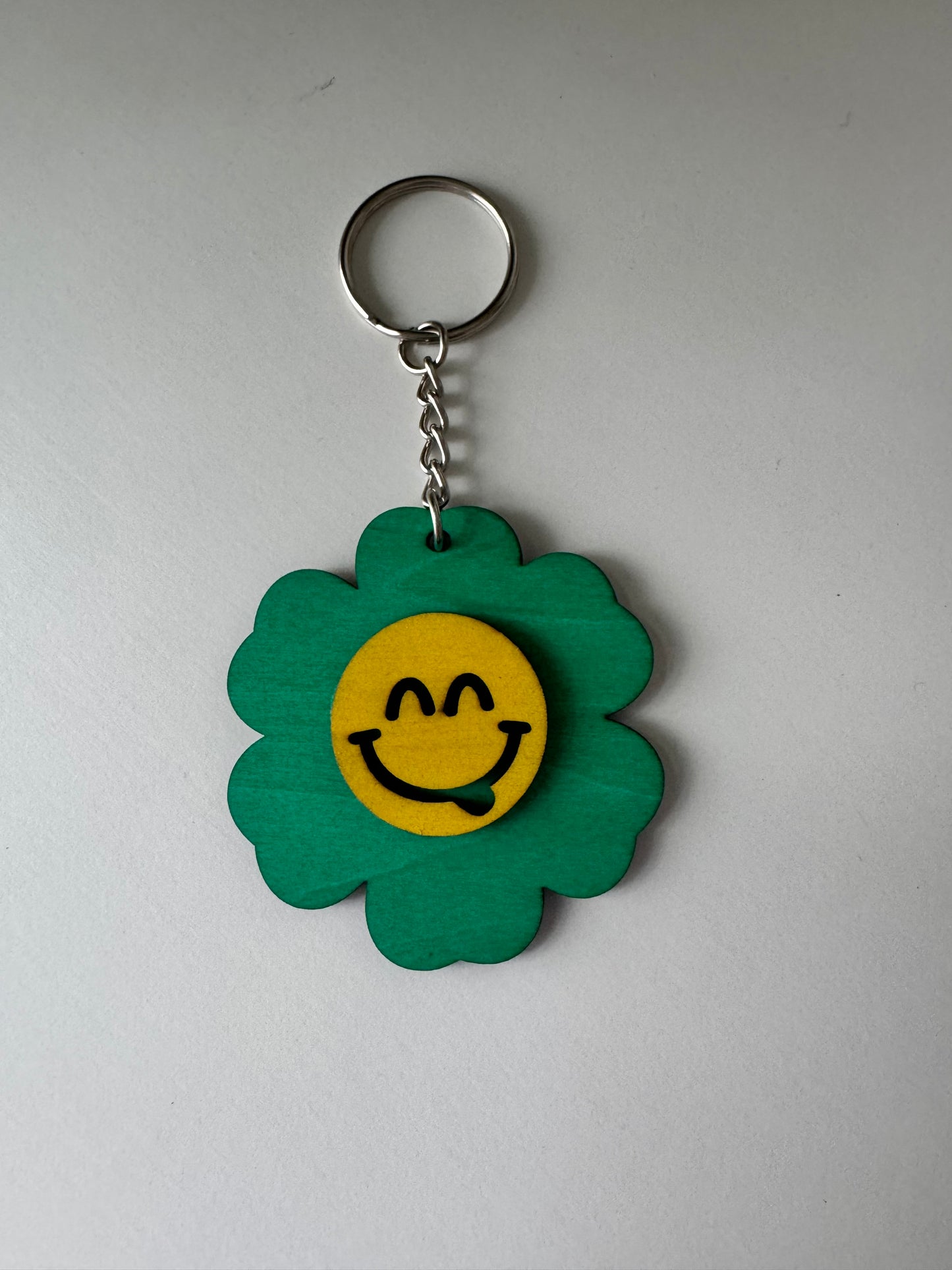 Porte-clés en Contreplaqué – Naturel, Léger collection smiley