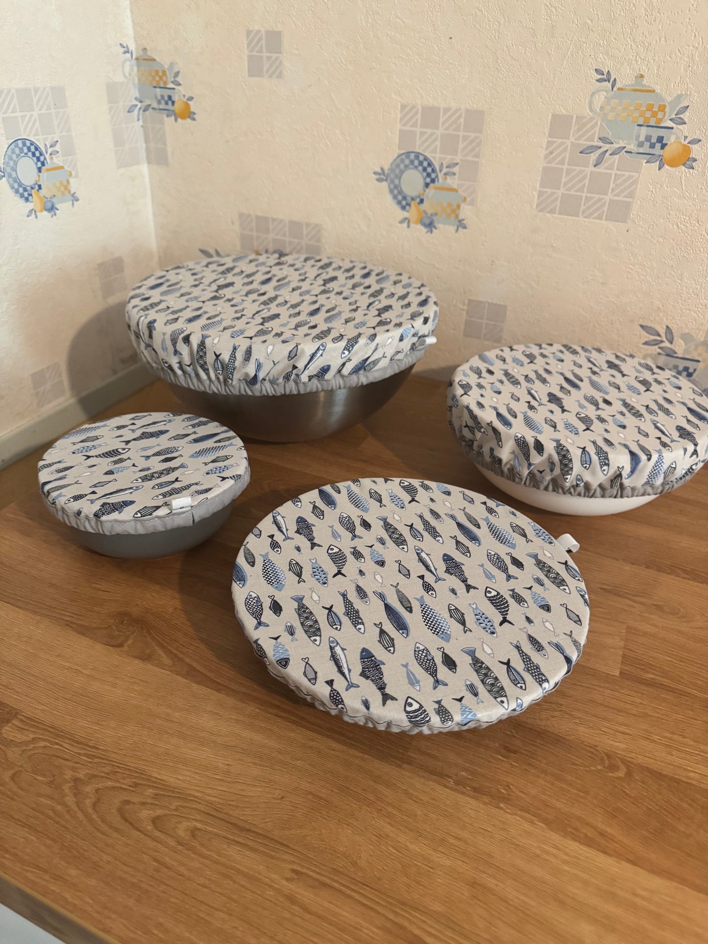 Lot de 4 Couvre-plats réutilisable – Alternative écologique au film plastique sardines
