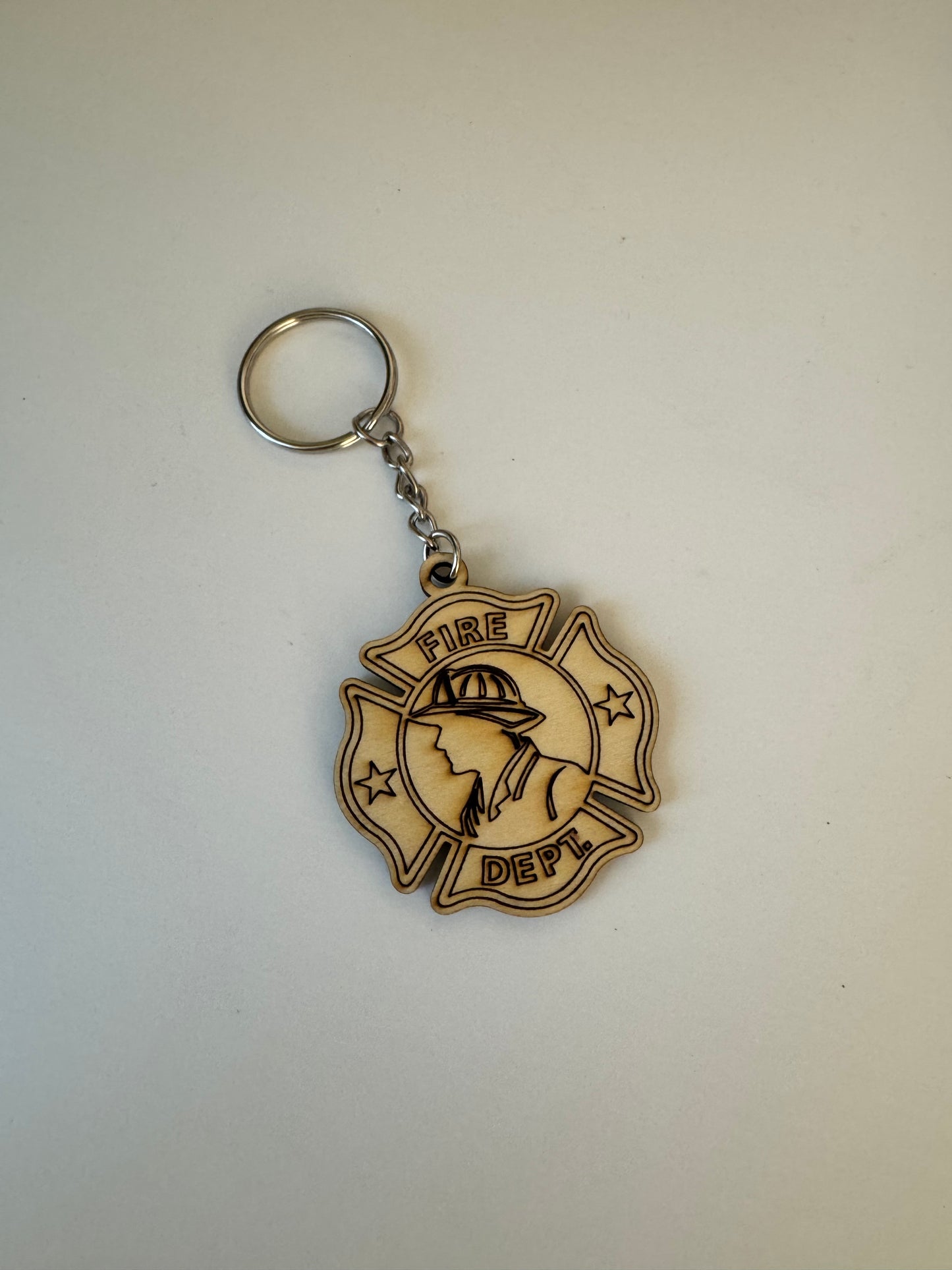 Porte-clés en Contreplaqué – Naturel, Léger collection pompiers