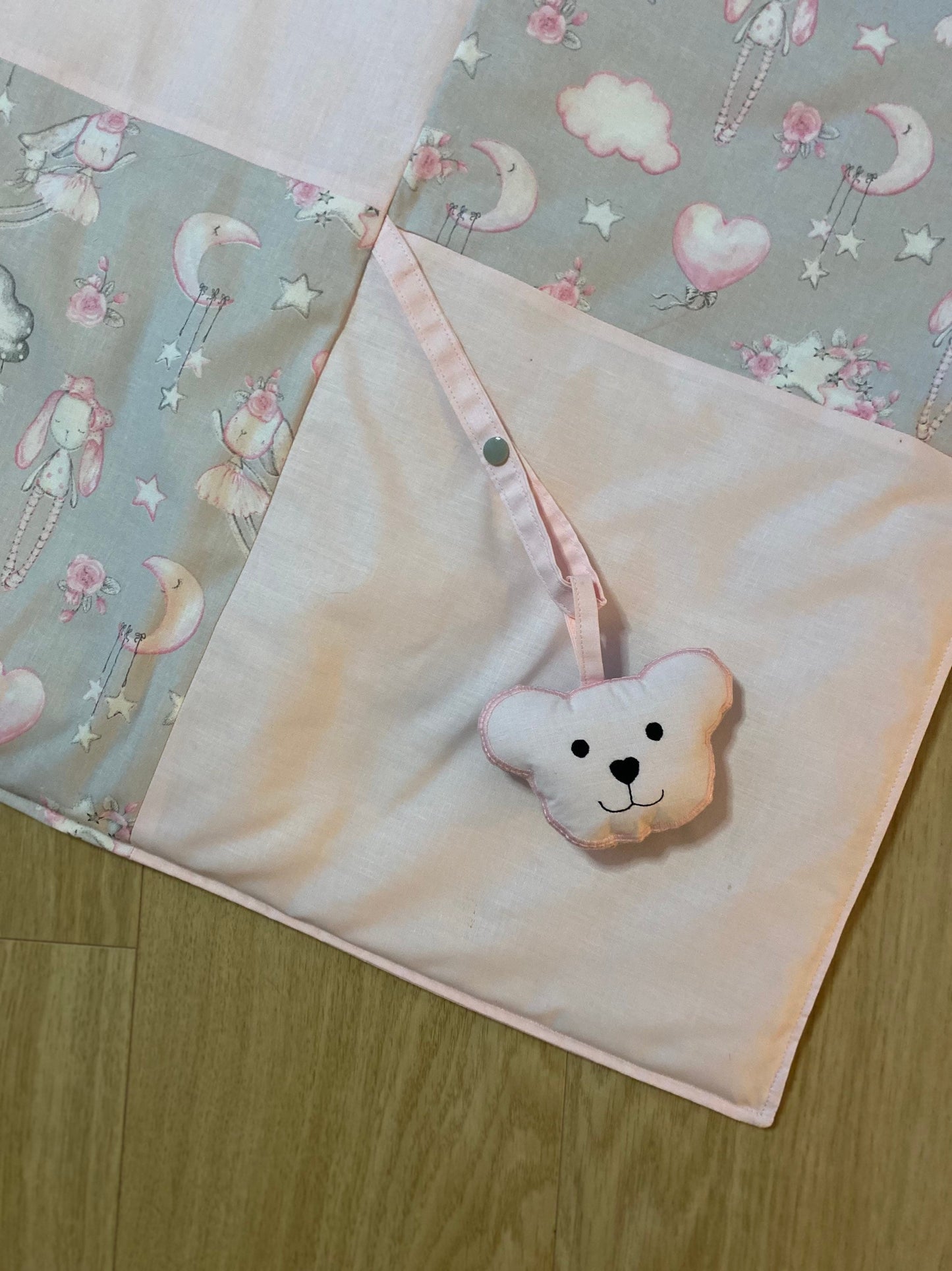 Lingettes/cotons lavables et panier - protège carnet de santé - couverture - tapis d'éveil - doudou