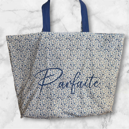 Cabas en coton brodé