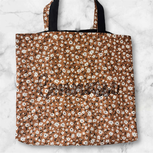 Cabas en coton brodé Connasse