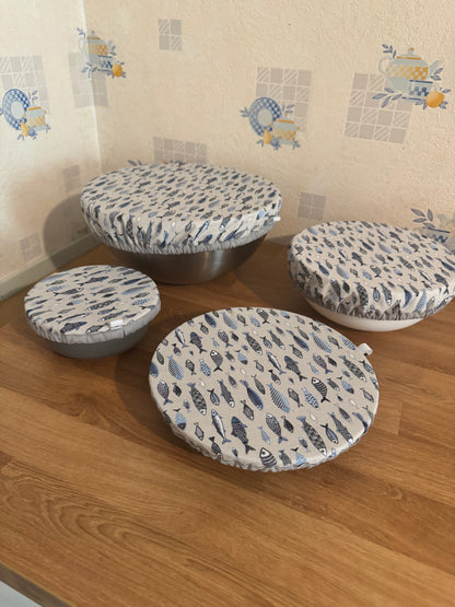 Lot de 4 Couvre-plats réutilisable – Alternative écologique au film plastique sardines