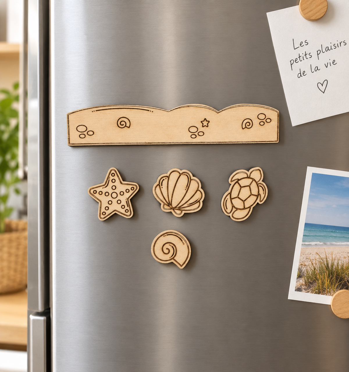 Magnets en bois – Décoration personnalisée