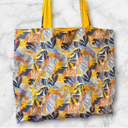 Cabas en coton brodé Connasse