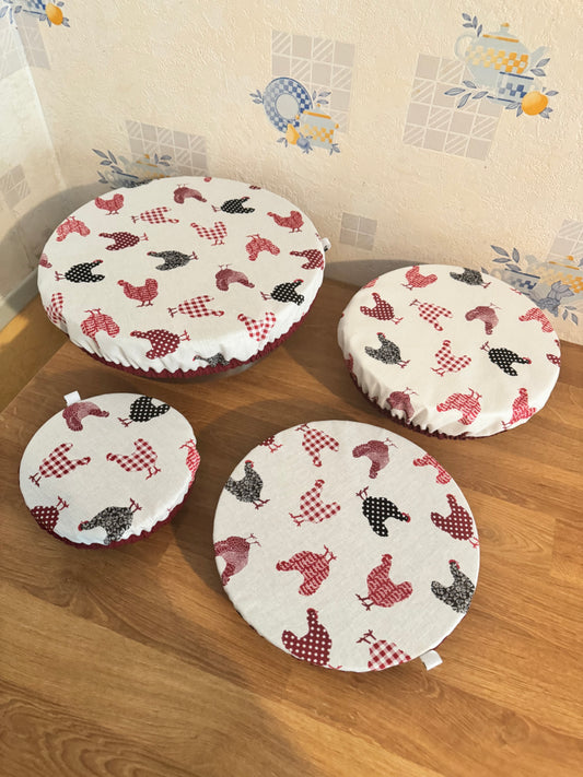 Lot de 4 Couvre-plats réutilisable – Alternative écologique au film plastique cocottes