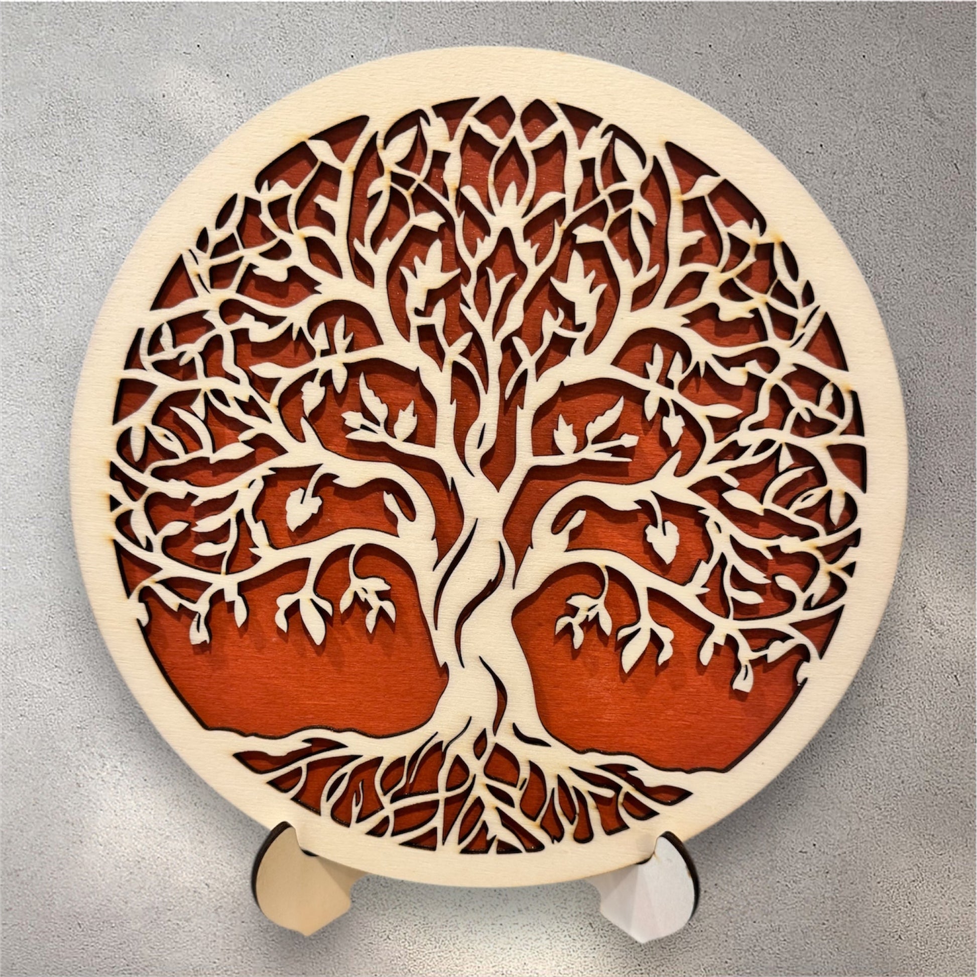 Arbre de vie en bois personnalisé sur socle Terracotta – Cadeau familial unique à poser - GreenbyMilie