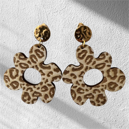 Boucles d’oreilles en bois thème fauve – Naturelles et légères - GreenbyMilie