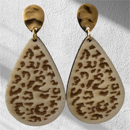Boucles d’oreilles en bois thème fauve – Naturelles et légères - GreenbyMilie