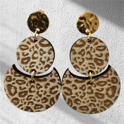 Boucles d’oreilles en bois thème fauve – Naturelles et légères - GreenbyMilie