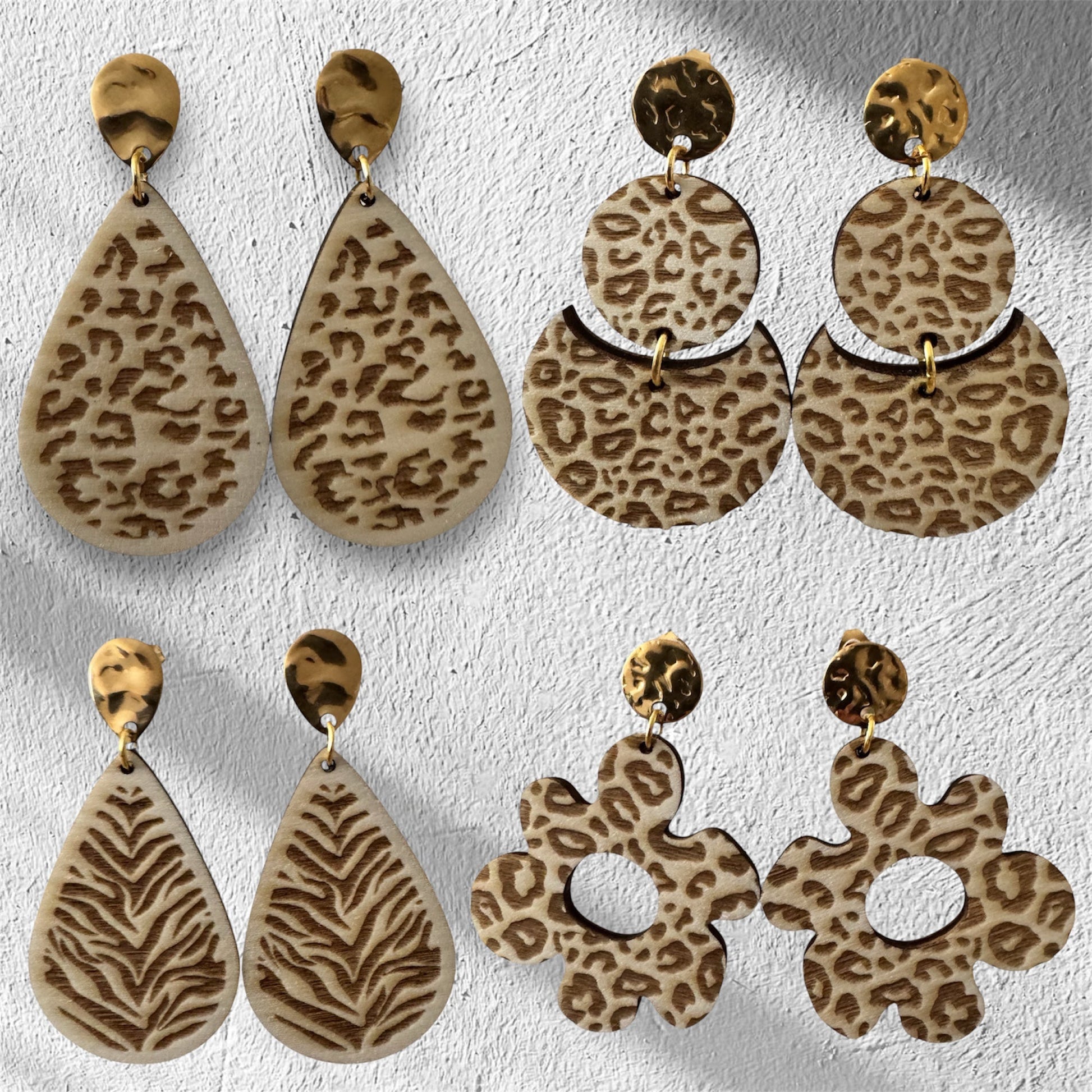 Boucles d’oreilles en bois thème fauve – Naturelles et légères - GreenbyMilie