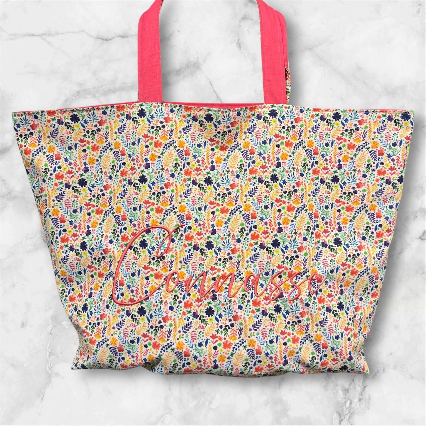 Cabas en coton brodé Connasse - GreenbyMilie