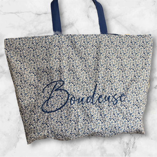 Cabas en coton brodé avec message Boudeuse - GreenbyMilie