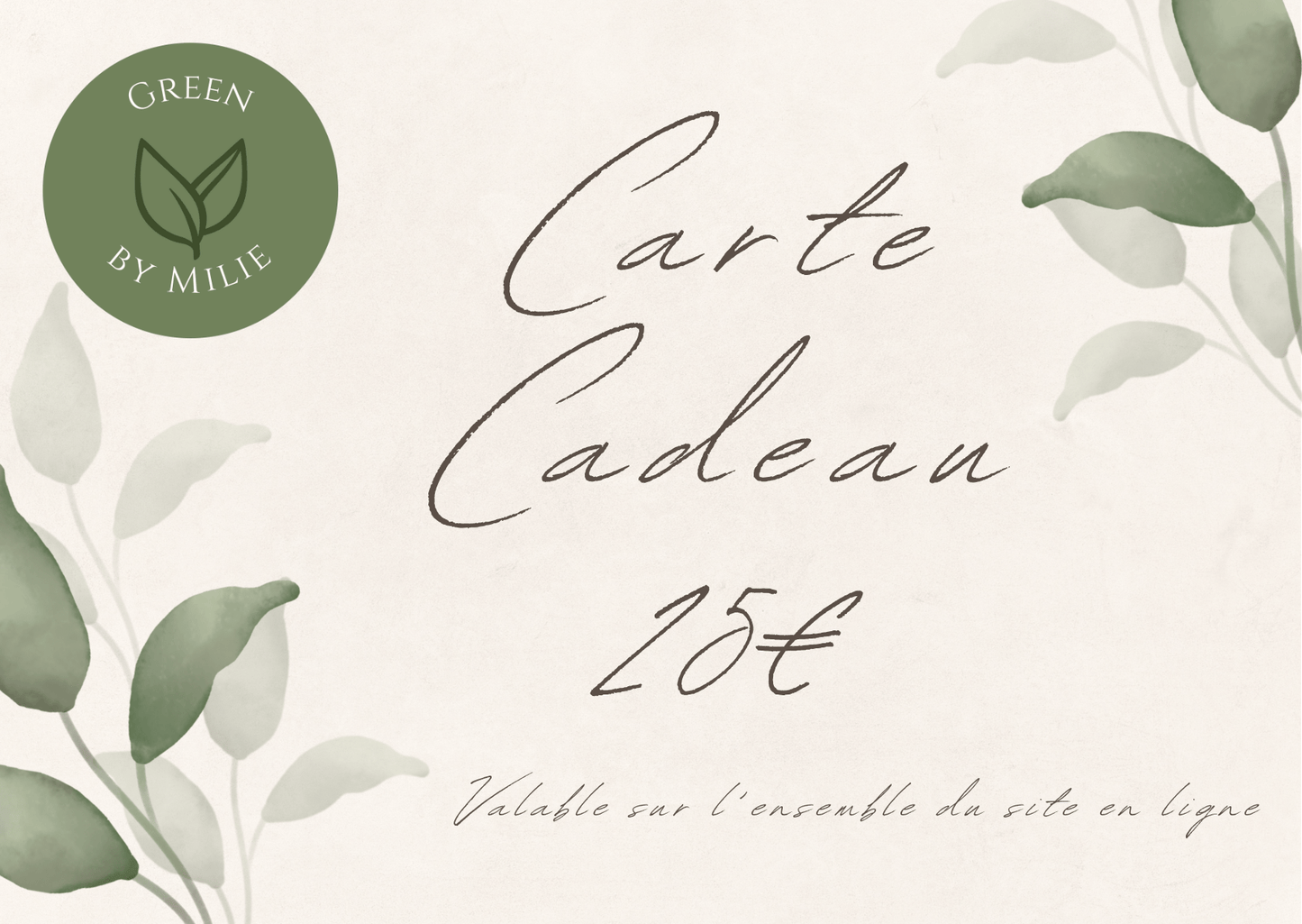 Carte - cadeau Green by Milie - GreenbyMilie