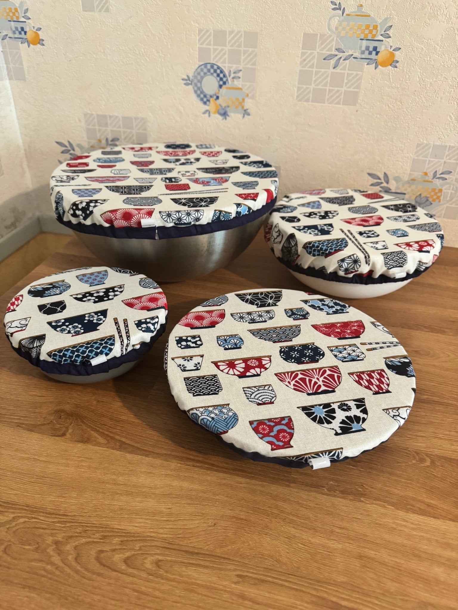 Lot de 4 Couvre - plats réutilisable – Alternative écologique au film plastique bol japonais - GreenbyMilie