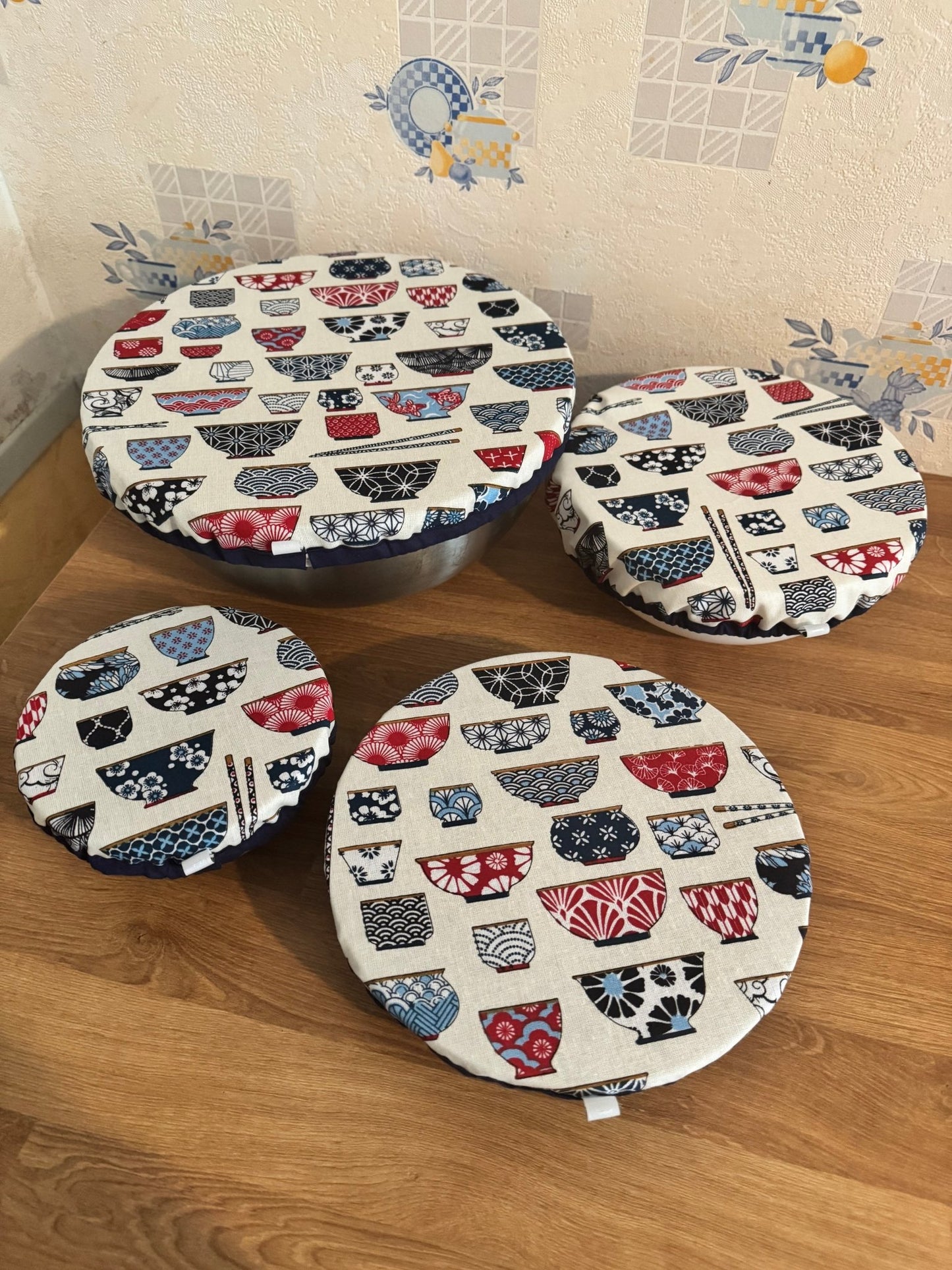 Lot de 4 Couvre - plats réutilisable – Alternative écologique au film plastique bol japonais - GreenbyMilie