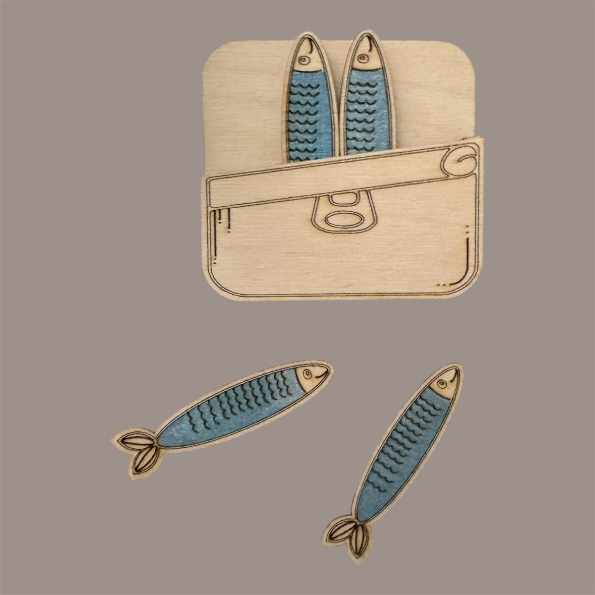 Magnets sardines en bois – Décoration personnalisée - GreenbyMilie