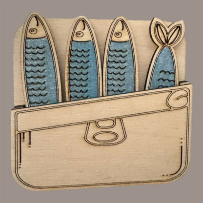 Magnets sardines en bois – Décoration personnalisée - GreenbyMilie