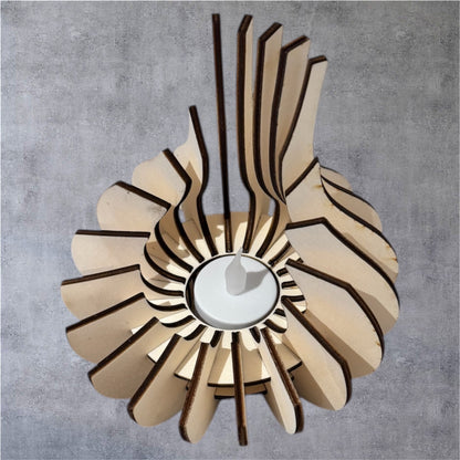 Photophore décoratif en bois petit lotus - GreenbyMilie