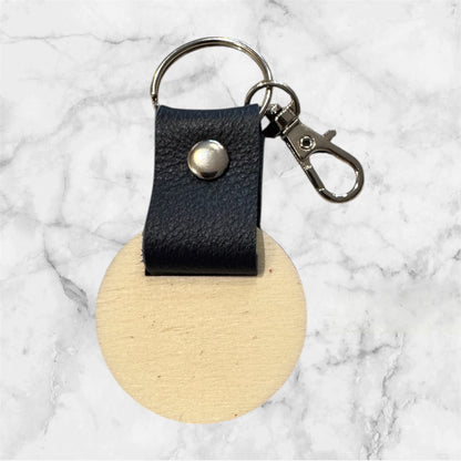 Porte - clés à personnaliser en bois et cuir - GreenbyMilie