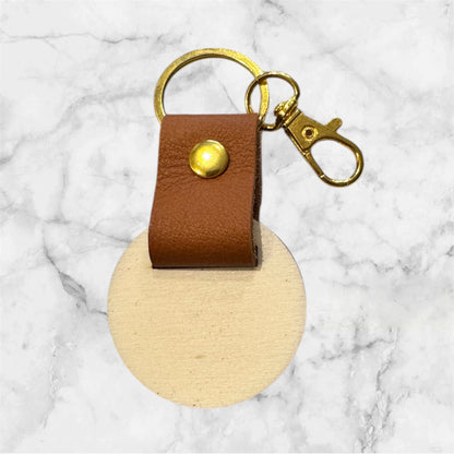 Porte - clés à personnaliser en bois et cuir - GreenbyMilie