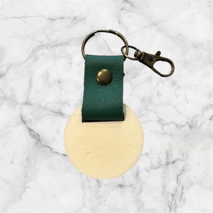 Porte - clés à personnaliser en bois et cuir - GreenbyMilie
