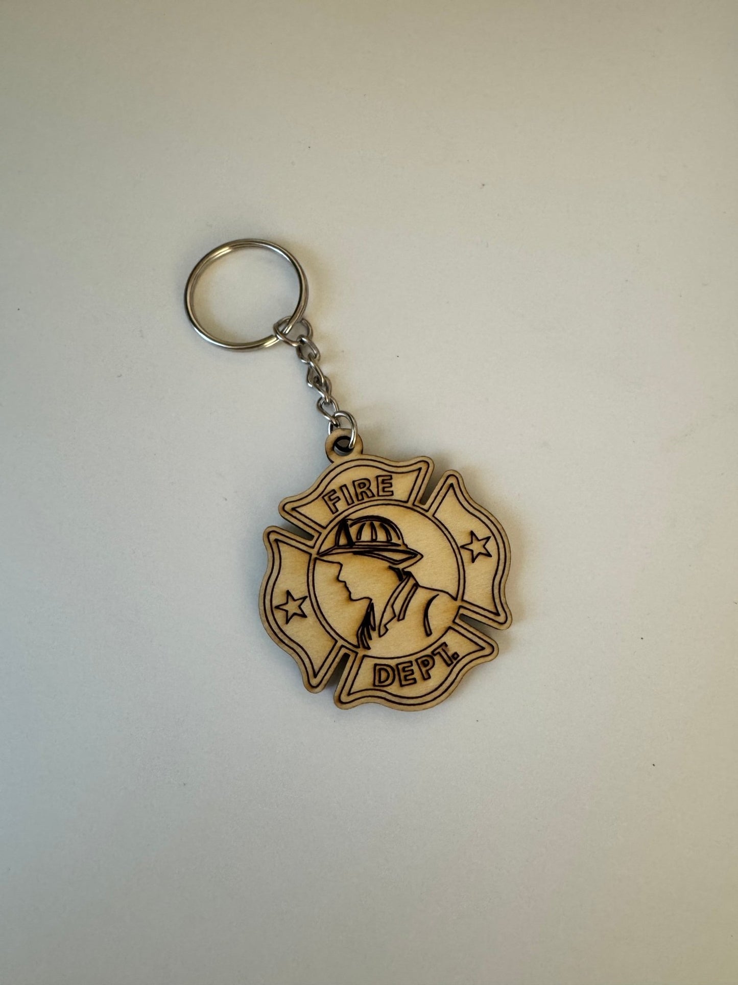 Porte - clés en Contreplaqué – Naturel, Léger collection pompiers - GreenbyMilie