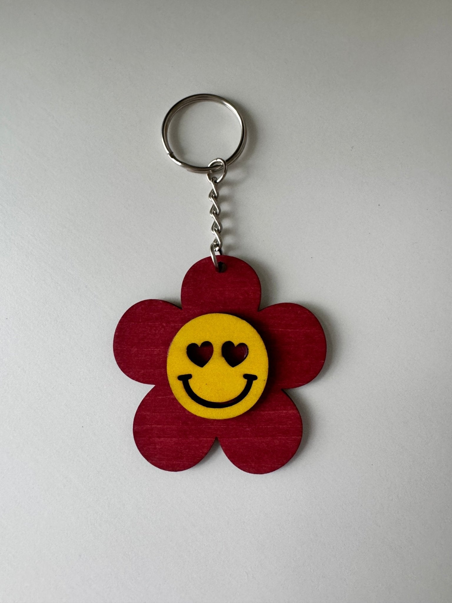 Porte - clés en Contreplaqué – Naturel, Léger collection smiley - GreenbyMilie
