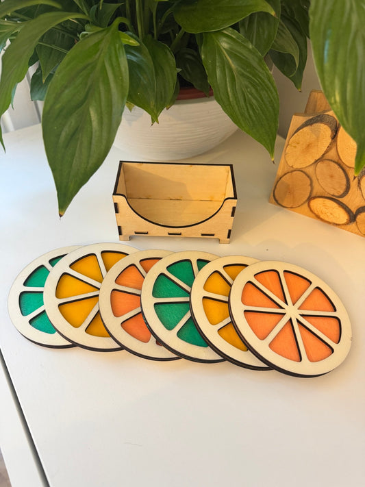 Sous - verres en contreplaqué de peuplier – Naturels & Écologiques agrumes - GreenbyMilie