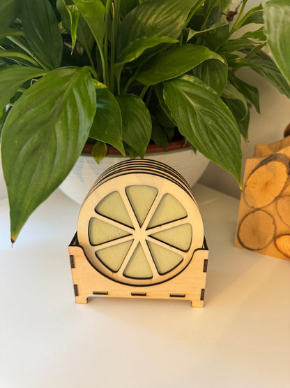 Sous - verres en contreplaqué de peuplier – Naturels & Écologiques agrumes pastels - GreenbyMilie