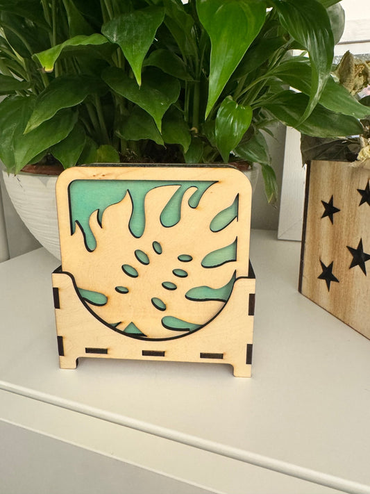 Sous - verres en contreplaqué de peuplier – Naturels & Écologiques monstera - GreenbyMilie