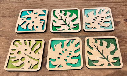 Sous - verres en contreplaqué de peuplier – Naturels & Écologiques monstera - GreenbyMilie